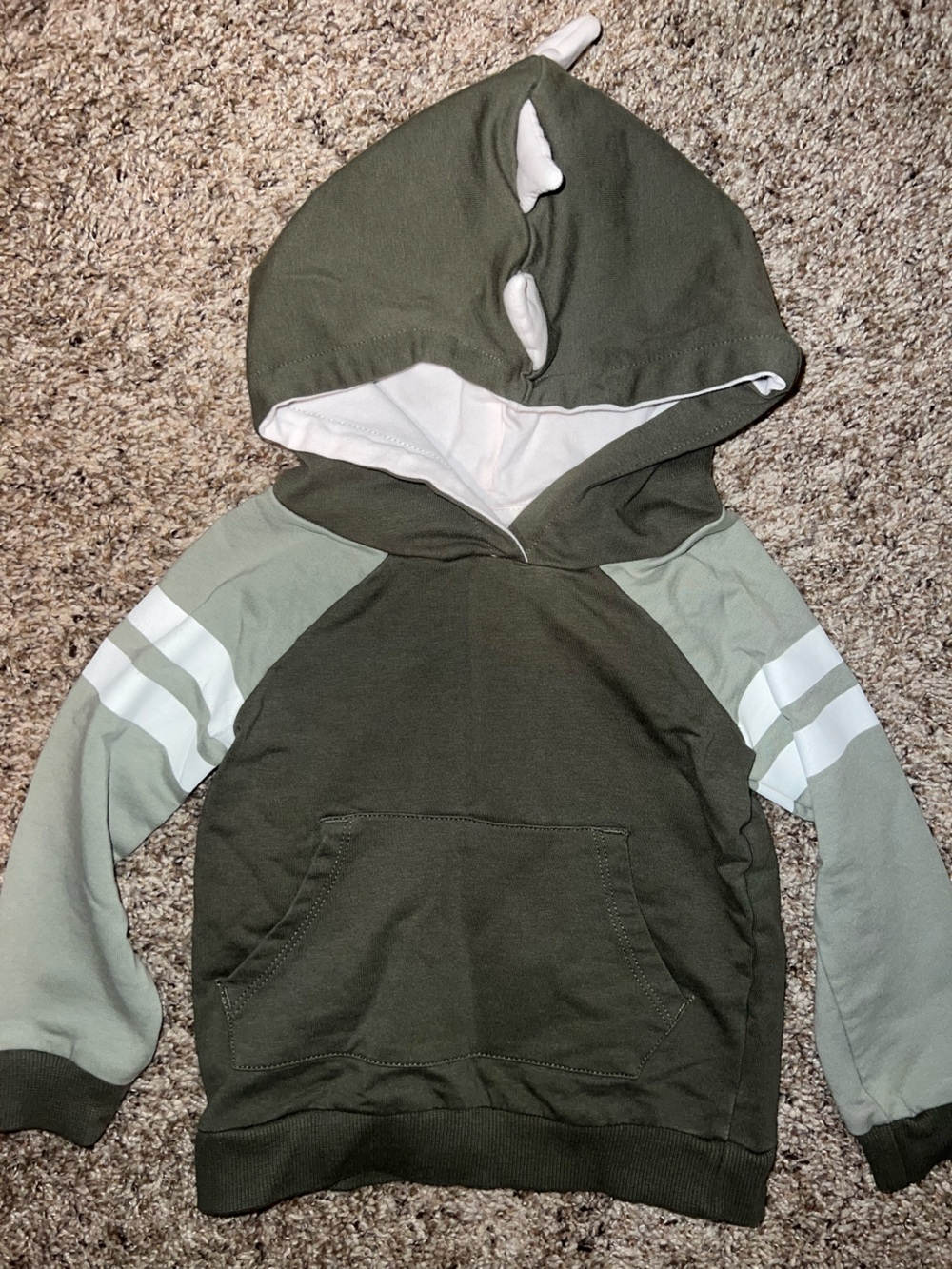 Tommy Bahama Kids Baby 1Om Olive and Light Green Hooded Pullover Dinosaur